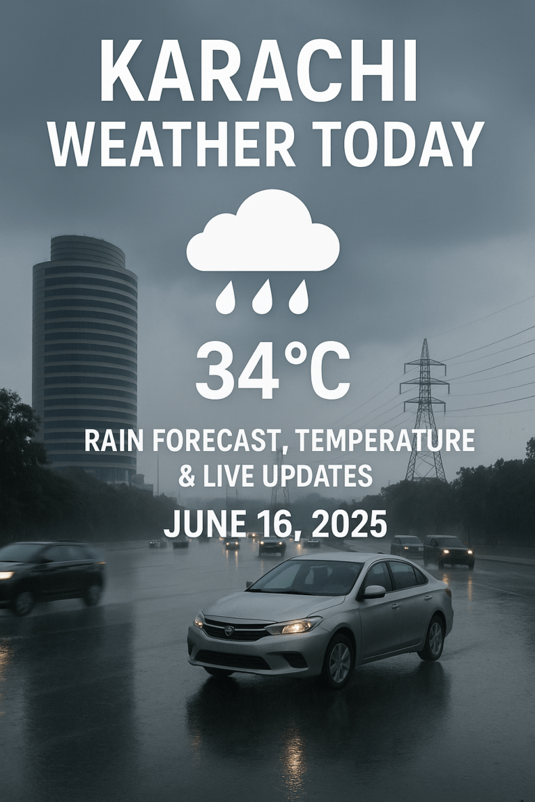 Relief for Karachi: Rain Expected Today – Full Weather Forecast & Temperature Update (June 16, 2025)